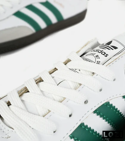 کفش کتانی مردانه و زنانه سامبا سفید سبز ADIDAS Samba مدل 7261