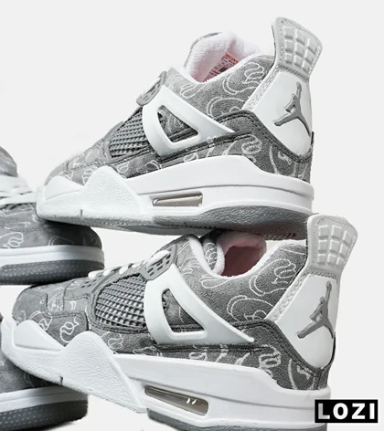 کفش کتانی ساق‌دار مردانه و زنانه طوسی Jordan 4 x Kaws مدل 6888