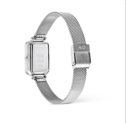 ساعت دنیل ولینگتون حصیری زنانه نقره ای صفحه مستطیل سیلور Daniel Wellington Silver