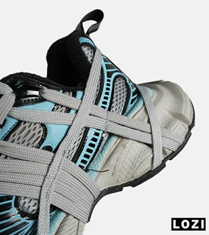 کفش کتانی مردانه مشکی طوسی آبی BALENCIAGA 3Xl Exteme Laces مدل 7757