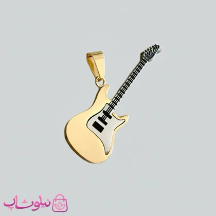 گردنبند گیتار مدل طلایی استیل کد 250