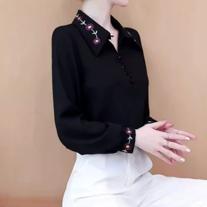 شومیز مجلسی زنانه گلدوزی شده وارداتی