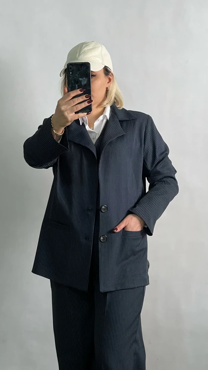 کت و شلوار زنانه کجراه دیپلمات ژیله دار