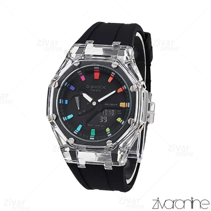 ساعت جی شاک GA2100 مردانه شیشه ای ایندکس رنگین کمانی 105846