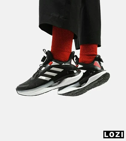 کفش کتانی زنانه مشکی سفید Adidas solar disk