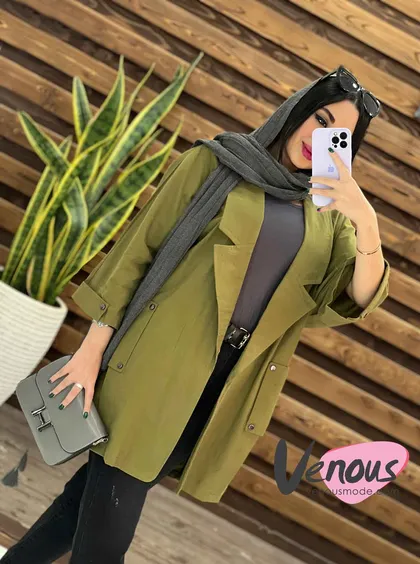 مانتو لینن یقه انگلیسی