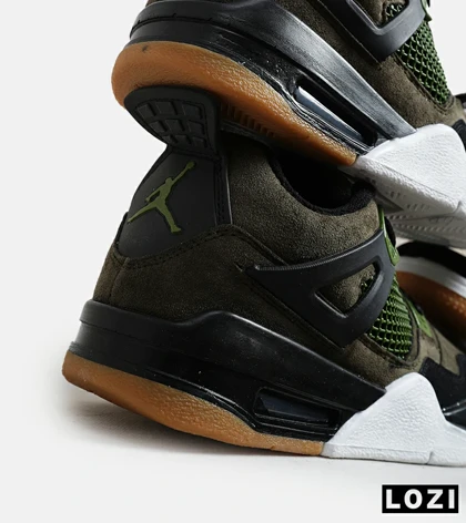 کتانی ساق‌دار بزرگ پا سبز مشکی Nike air jordan 4