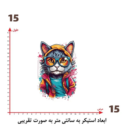 استیکر پارچه و لباس پاد آفرین مدل گربه کد 1633