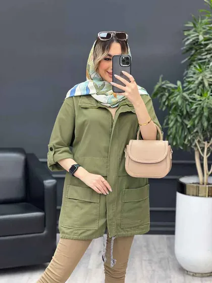 مانتو جلو زیپ پایین گت