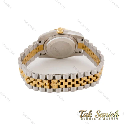 ساعت رولکس دیت جاست مردانه دورنگ طلایی صفحه سبز مشکی Rolex-4797-G