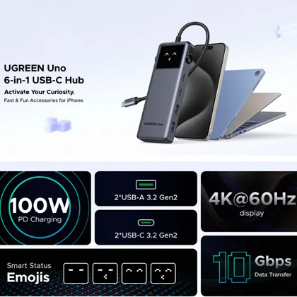 هاب تایپ‌سی 6 پورت یوگرین UGREEN CM888 35998