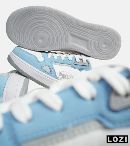 کفش کتانی مردانه سفید طوسی آبی NIKE AirForce Draw
