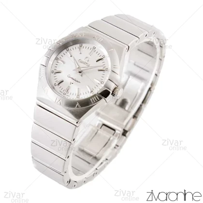 ساعت امگا کانسلیشن زنانه تمام نقره ای ایندکس خطی 103280