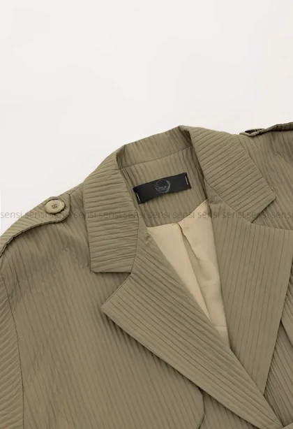 بارانی آستر دار میله ای کد1005041