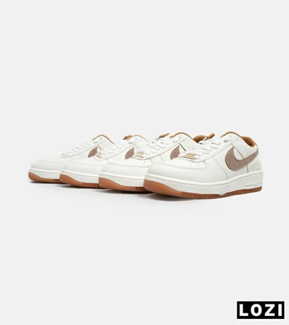 کفش بزرگ پا سفید قهوه ای NIKE AIR FORCE مدل 8226