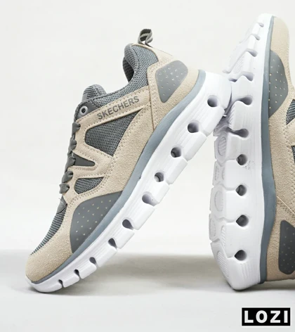 کفش کتانی طبی زنانه و مردانه طوسی کرم SKECHERS element 2.0