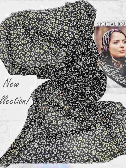 شال نخی بهاره وارداتی طرح گل مدل W126