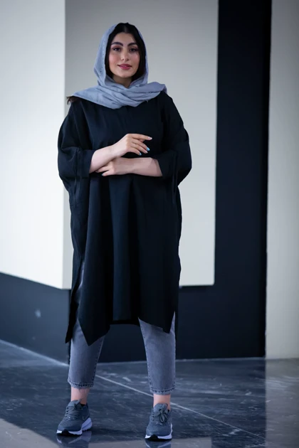 مانتو لینوسل جلو بسته بلند