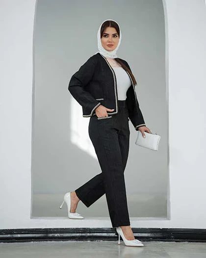 کراپ شلوار زنانه مدل ژاکارد