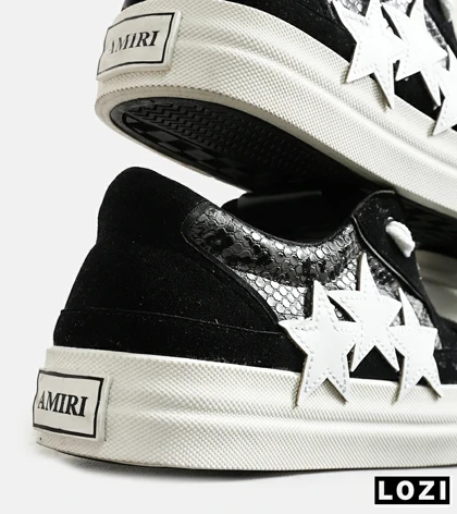 کفش اسنیکرزمشکی سفید Amiri Stars v2 مدل 7077
