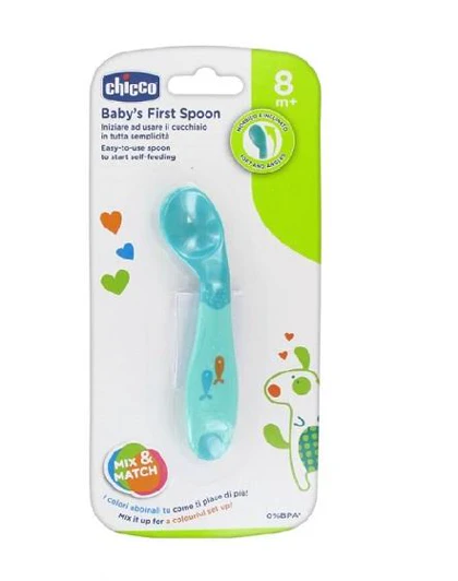 قاشق سر کج آبی چیکو chicco