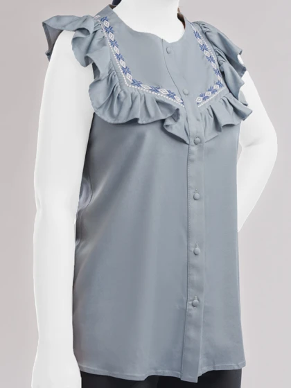 تاپ زنانه مجلسی جلو دکمه دار جنس ویسکوز نایریکا