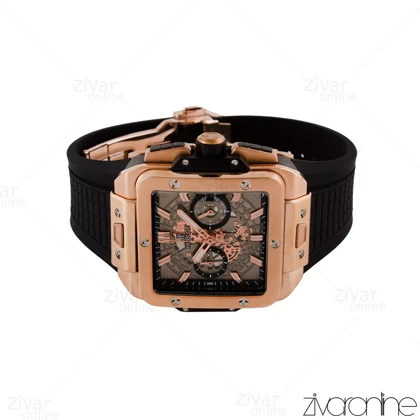 ساعت هابلوت مردانه مربعی سه موتوره رزگلد مشکی 104996