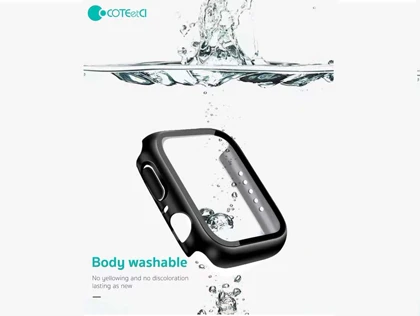 قاب محافظ اپل واچ سری 7 و 8 سایز 45 میلیمتری کوتتسی Coteetci glass hard shell iWatch 7/8 25003-45