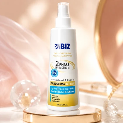 سرم دوفاز مو گانودرما بیز 250 میل اسپری تقویت‌کننده و نرم‌کننده BIZ