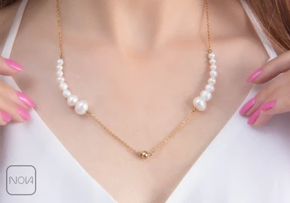 گردنبند استیل مروارید ولوم