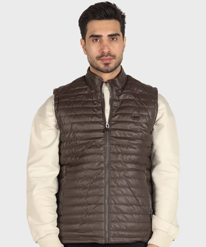 پافر مردانه چرمی و بدون کلاه 2549