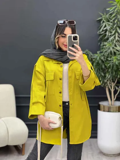مانتو جیب کراواتی آستین پاکتی