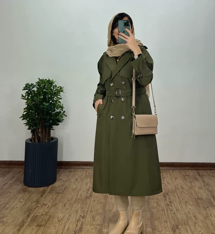بارانی ضد آب بلند آستردار دنیز با ارسال رایگان