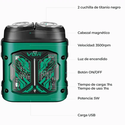 ریش تراش برقی وی جی آر VGR مدل V-344 موتور 8000 دور در دقیقه ضدآب