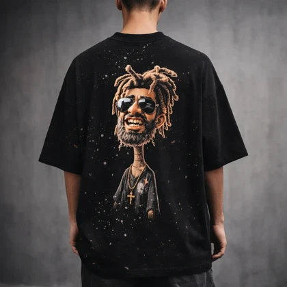 تیشرت طرح خفن فانتزی سنگشور تمام چاپ * پشت و رو چاپ باکسی لش