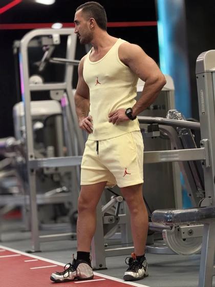 ست رکابی و شلوارک جردن (jordan) پارچه کبریتی پلی‌استر پنبه