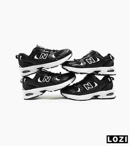 کفش کتانی زنانه و مردانه مشکی سفید NEW BALANCE 530 مدل 4124