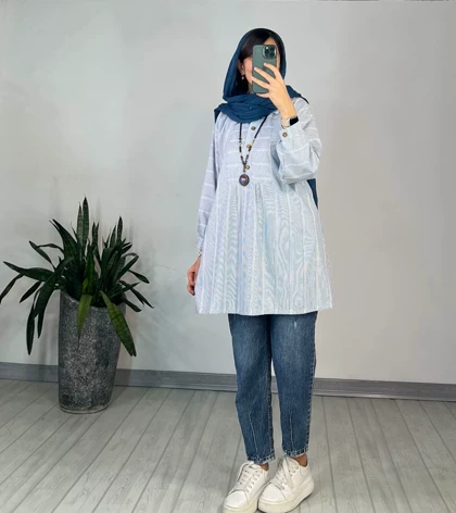 مانتو راه راه بادام