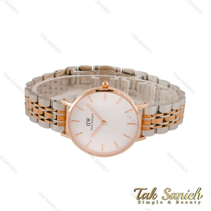 ساعت دنیل ولینگتون زنانه دورنگ رزگلد صفحه سفید متوسط DW-4424-32-L