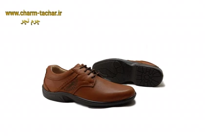 کفش طبی بندی عسلی چرم طبیعیbl57