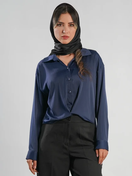 شومیز ساتن جلو پیچ کد 492