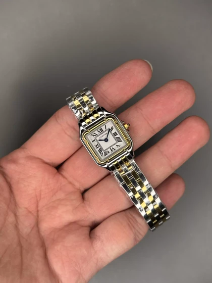 ساعت مچی کارتیه پنتر سیلورطلایی صفحه سفید Cartier Panthere