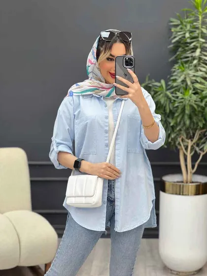مانتو لینن رنگی بغل چهار دکمه