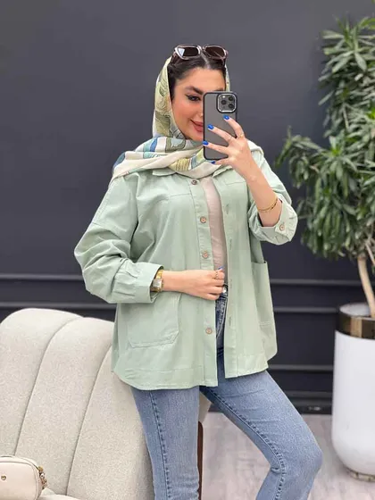 مانتو برش‌دار دو جیب روژین