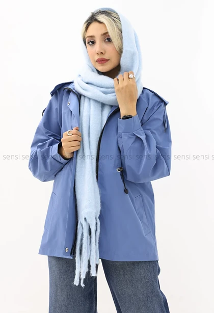 بارانی کتان tc کلاه دار کد1004944