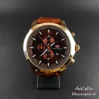 ساعت مچی مردانه اورجینال موتور ژاپنی برند مینی فوکوس سه موتور مدل Mf0082G.02 بند چرم