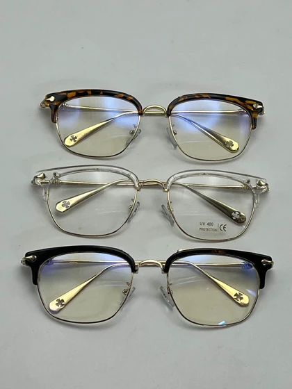 عینک فریم لس کروم هارتز کد 189998 Chrome Hearts