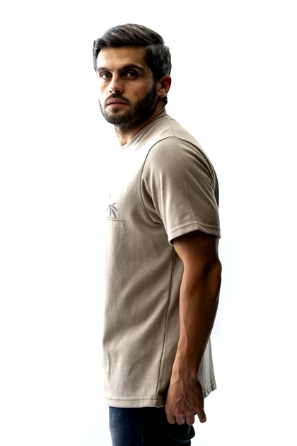 تیشرت بیسیک یقه گرد چاپی مردانه