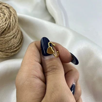 انگشتر زنانه پا و بند انگشتی مدل آوین طرح قلب رنگ ثابت