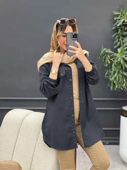 مانتو جیب نما بغل زیپ طنین